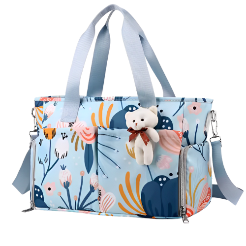 Bolsa maternidade menino - FLOR AZUL